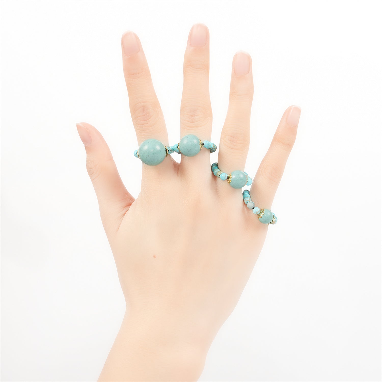Incense bead rings worn on two fingers
